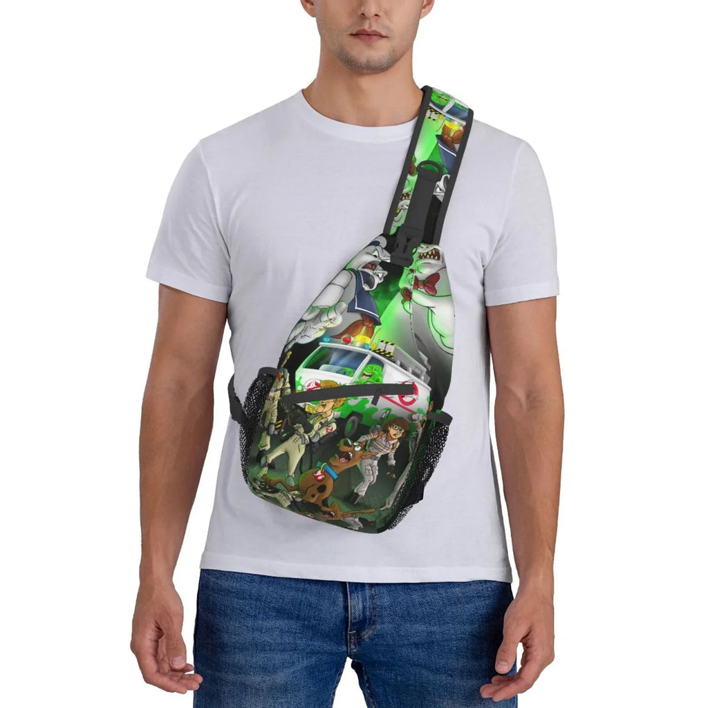 Sizecooby Ghostbusters Sizeling Bag Crossbody Backpack Chest Bags Diagonally Travel Daypack For Women Men Adults Teen