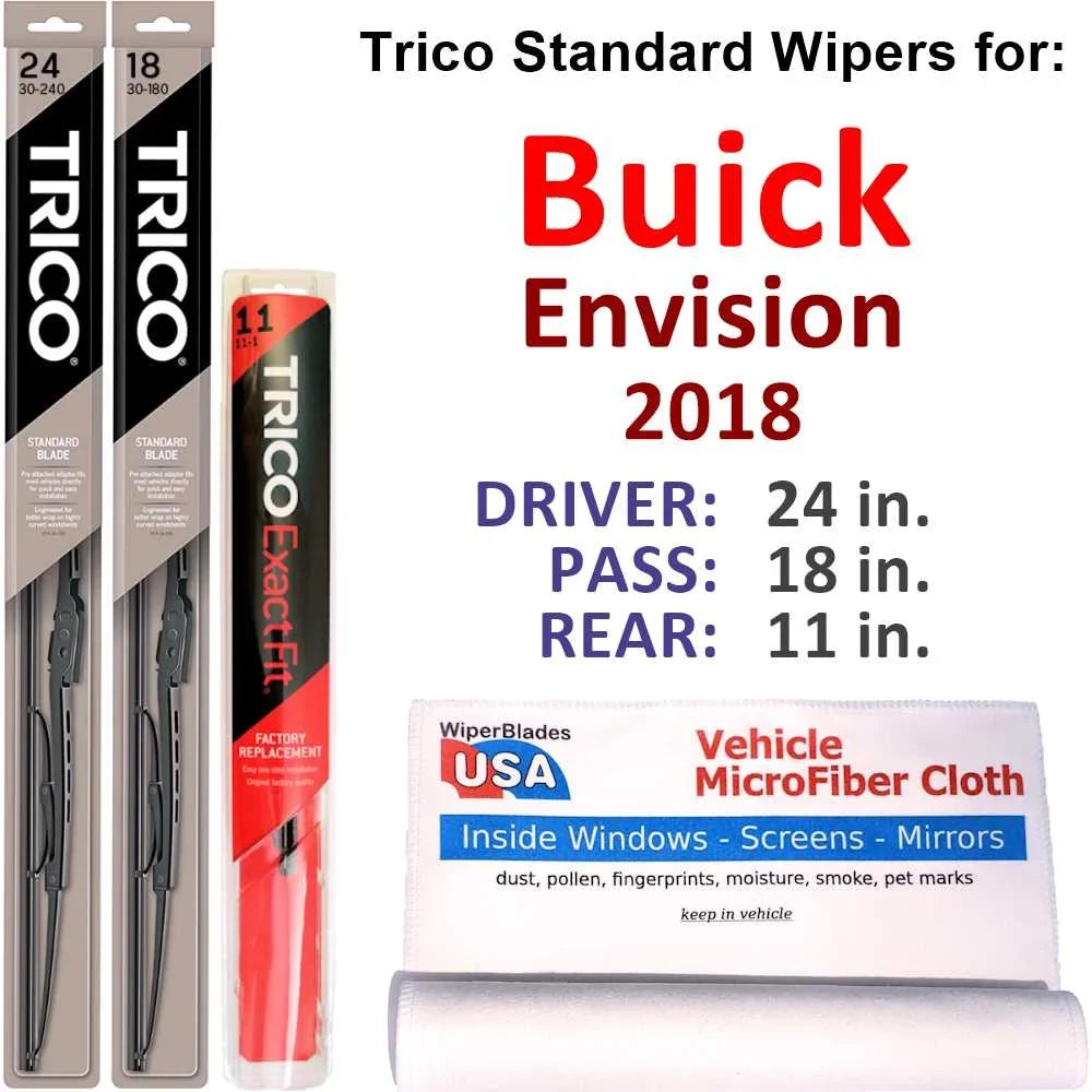 2018 Buick Envision Wiper Blades (Sizeet of 3) w/Rear Wiper