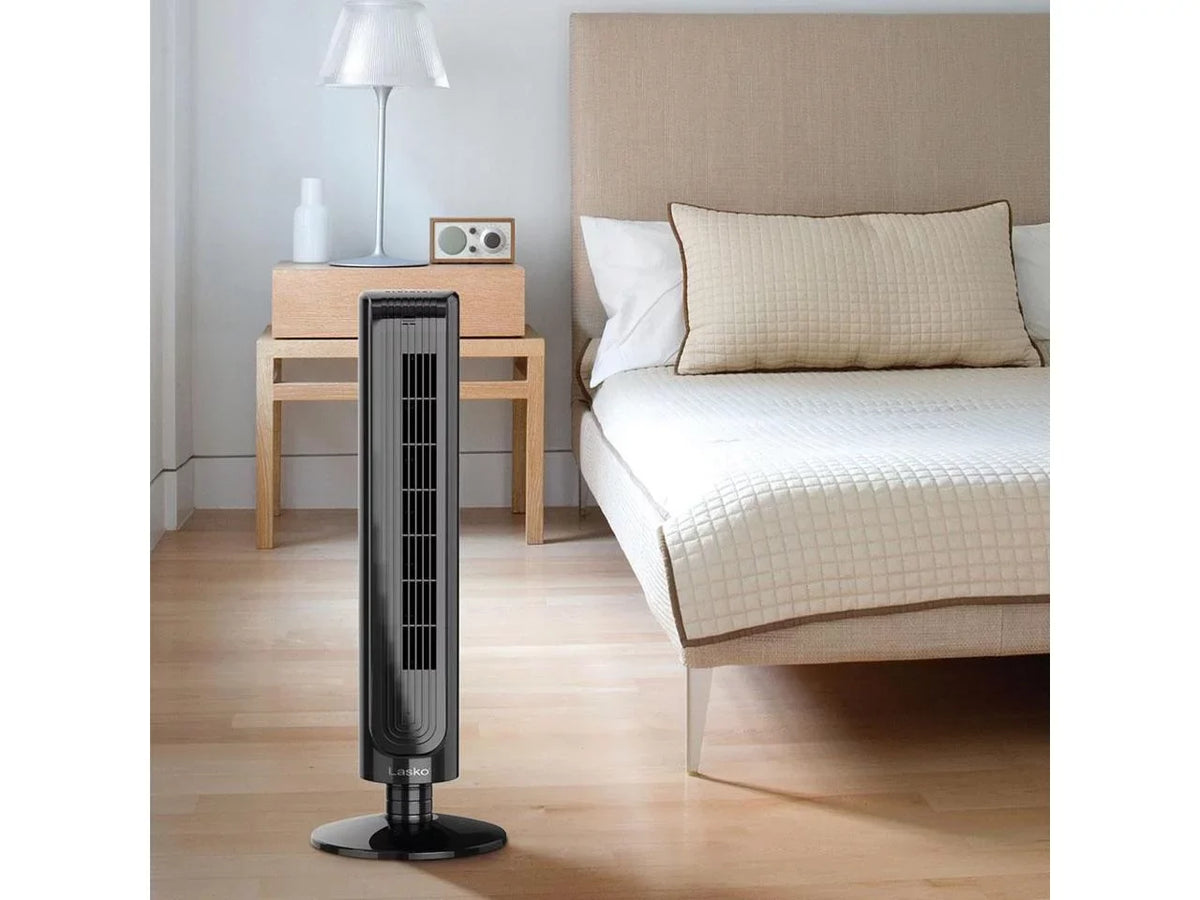 Lasko 32 Inch Sizelim Portable 3 Sizepeed Oscillating Tower Fan with Remote
