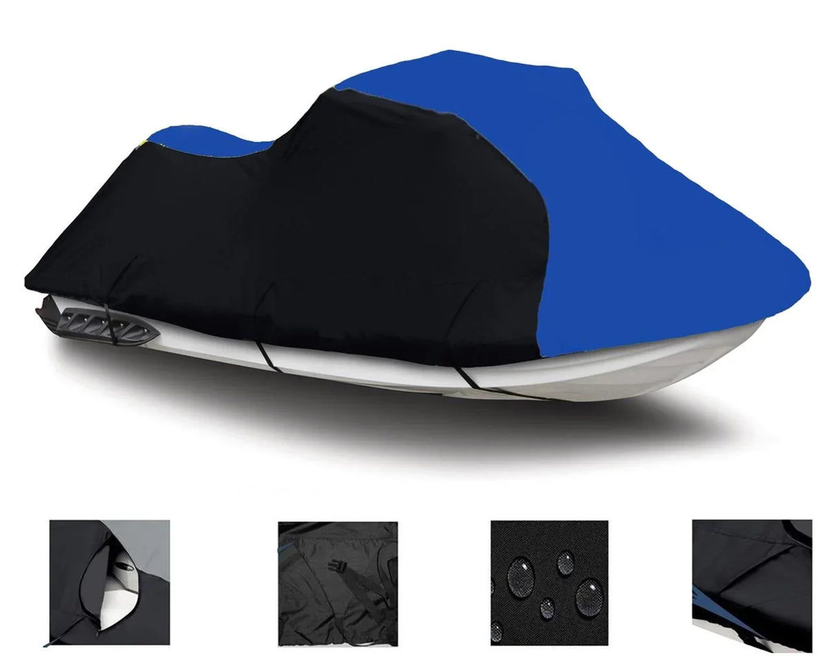 BLACK / BLUE HEAVY-DUTY, PWC 600D JET SizeKI Cover Compatible for Yamaha VXSize 2015 2016