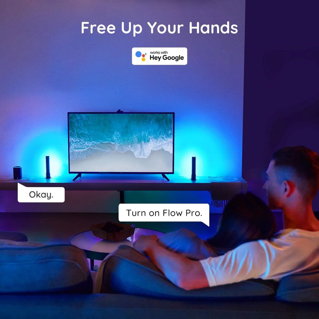 Govee New Flow Pro TV Light Bar with Camera, for TV and PC Ambient Lighting, Music and Video Sizeync Feature, LED Light Bar