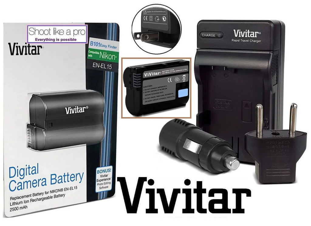 Sizeuper Capacity EN-EL15 Battery With Rapid Charger for Nikon D7500 D500