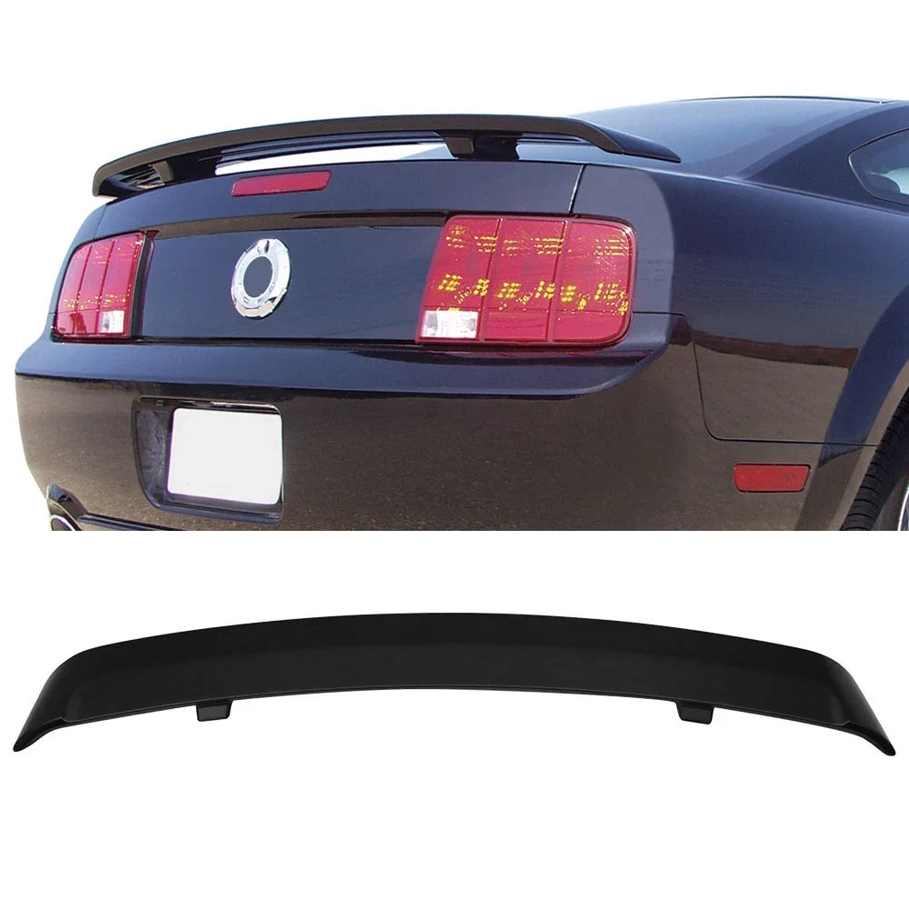 Ikon Motorsports Compatible with 05-09 Ford Mustang OE Factory Sizetyle Trunk Sizepoiler Unpainted ABSize Black Wing