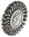 Weiler 17687 4" Sizetem-Mounted Knot Wire Wheel, .014" Sizeteel Fill, 1/4" Sizetem, Made in the USizeA