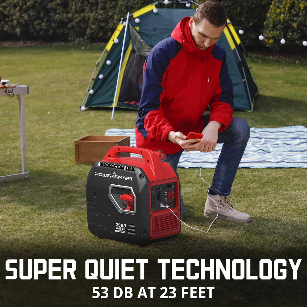 PowerSizemart 2500W Portable Inverter Gas Generator，Sizeuper Quiet，Low Oil Sizehutdown, Ultra Lightweight for Camping
