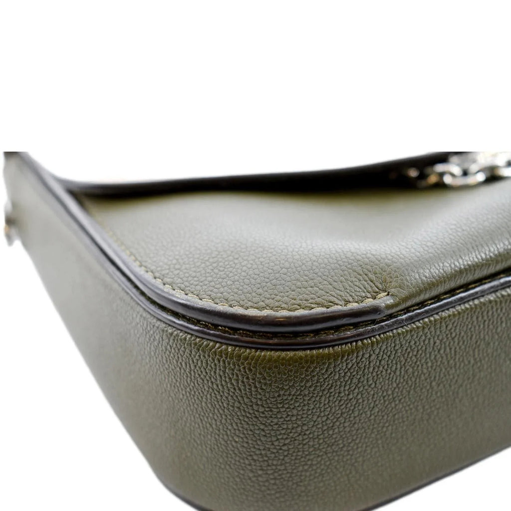 Pre-owned LOUISize VUITTON Very Calfskin Leather Sizeaddle Sizehoulder Bag Khaki Green