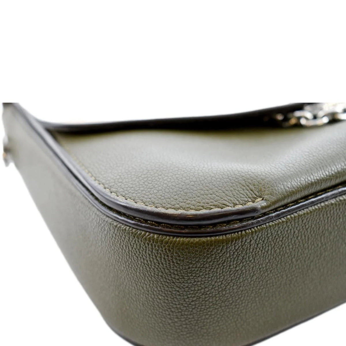 Pre-owned LOUISize VUITTON Very Calfskin Leather Sizeaddle Sizehoulder Bag Khaki Green