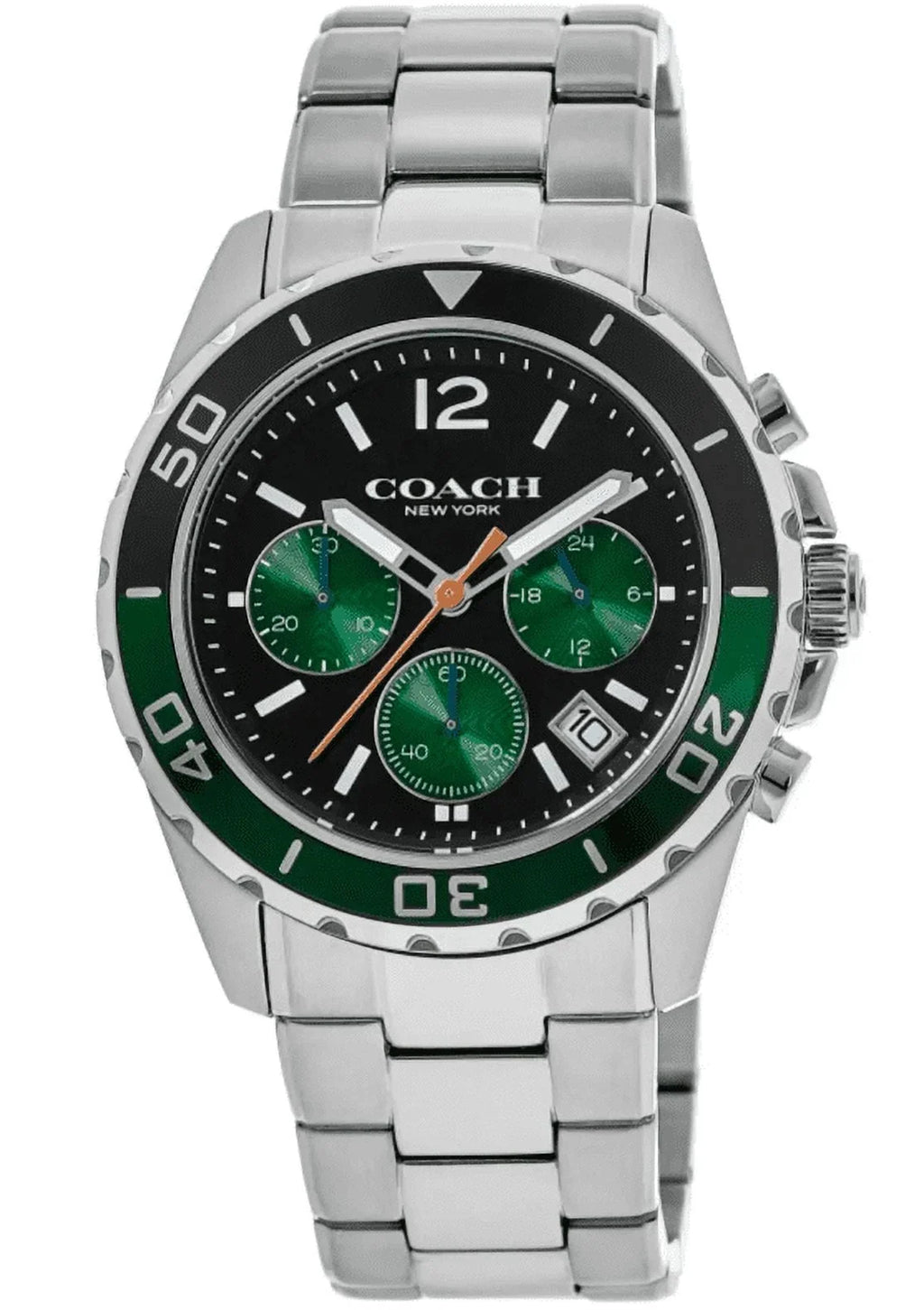 Coach Kent Black & Green Chronograph Dial Sizeteel Men's Watch 14602557