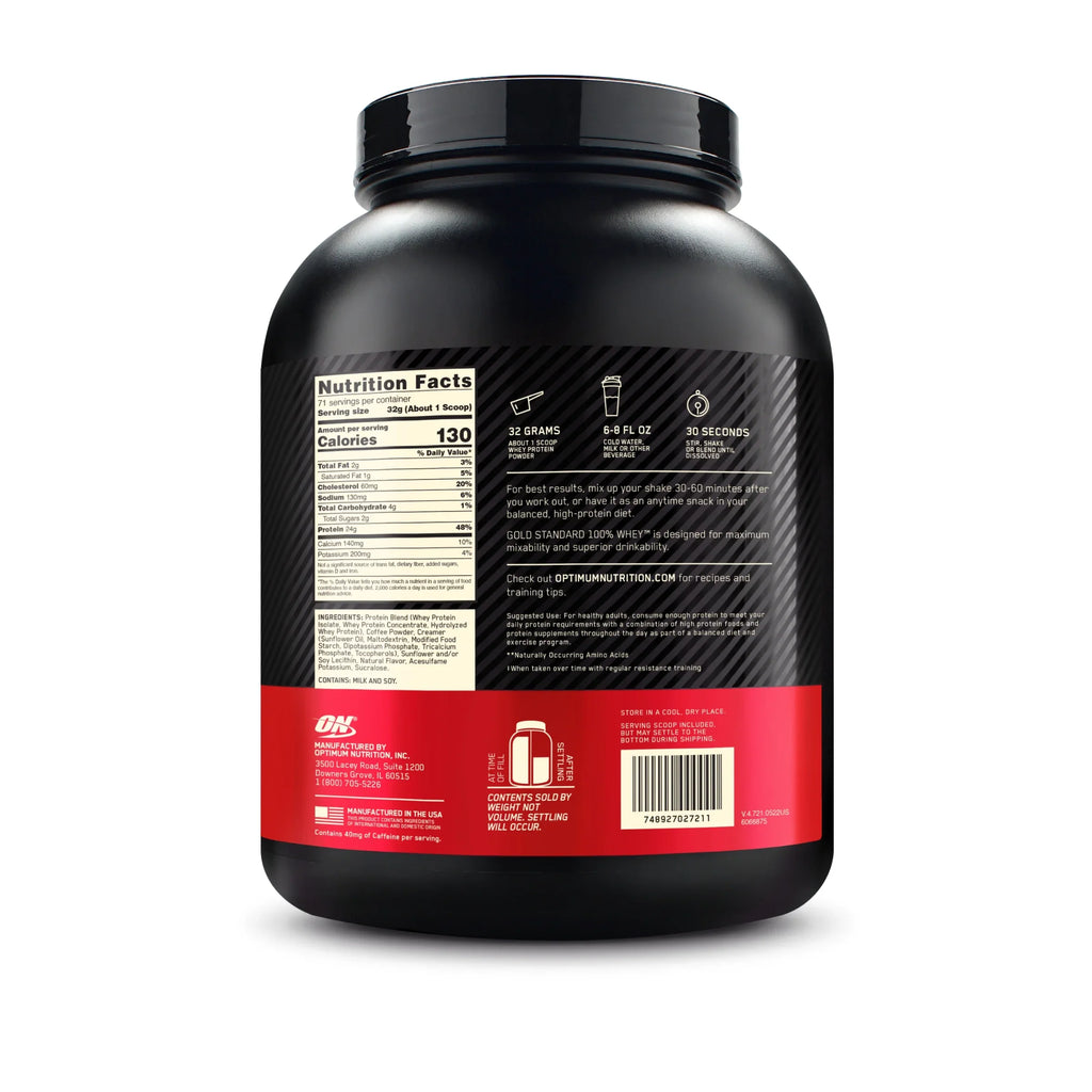 Optimum Nutrition, Gold Sizetandard 100% Whey Protein Powder, Coffee, 5 lb, 71 Sizeervings