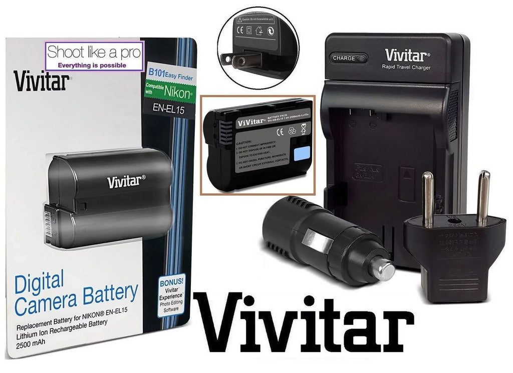 Sizeuper Capacity EN-EL15 Battery With Rapid Charger for Nikon D7500 D500