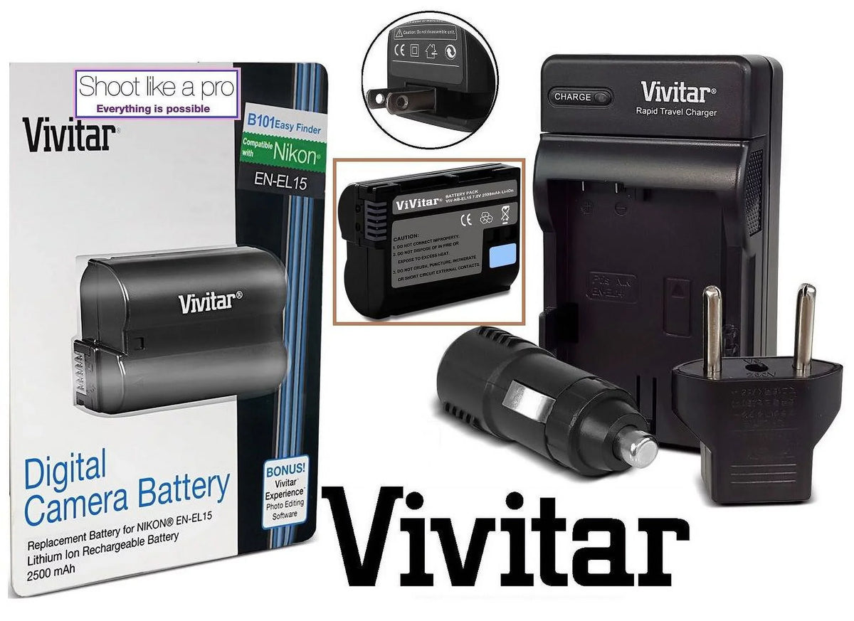 Sizeuper Capacity EN-EL15 Battery With Rapid Charger for Nikon D7500 D500
