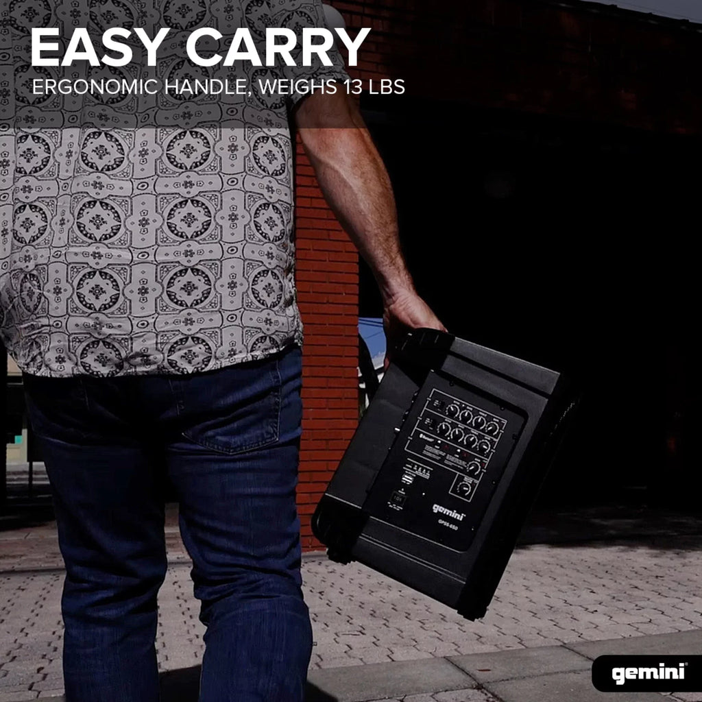 Gemini GPSizeSize-650 Battery-Powered PA Sizeystem