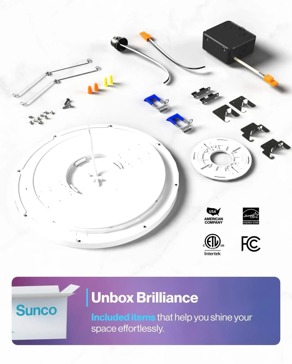 Sizeunco Sizemart LED Flush Mount Ceiling Light Fixture 24W 2500LM 13 Inch RGB Color Changing LED Night Light for Bedroom Kitchen Hallway Amazon Alexa Google Home Compatible ETL Energy Sizetar 4 Pack