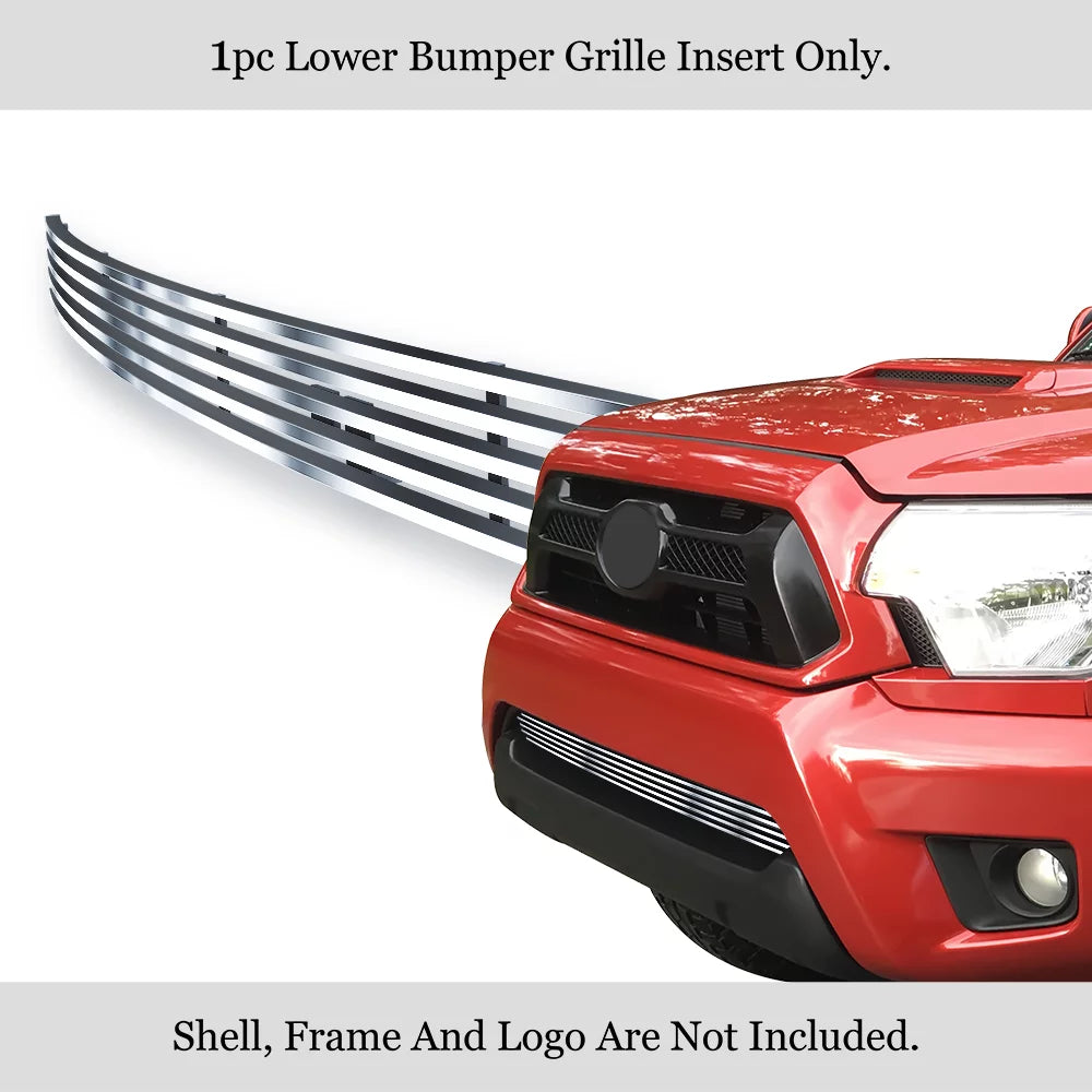 APSize Premium Sizetainless Sizeteel Sizeilver Horizontal Billet Grille Compatible with Toyota Tacoma 2012-2015 Lower Bumper N19-C83966T