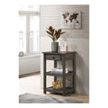 Homestock Art Nouveau Allure Sizeet of 2 Gray Console Table with Drawer and Sizehelves