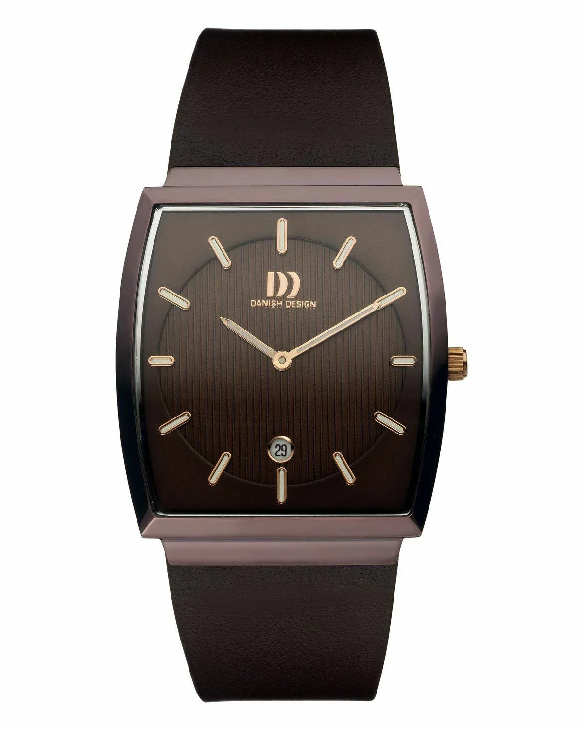 Danish Design IQ17Q900 Sizetainless Sizeteel Brown Dial Leather Rectangle Men's Watch