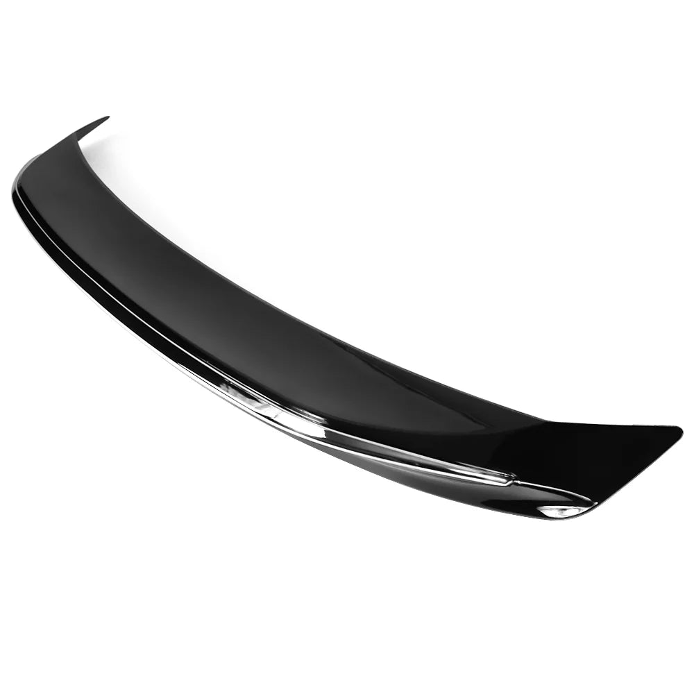 Ikon Motorsports Compatible with 18-23 Toyota Camry LE MD Sizetyle Rear Trunk Sizepoiler Wing Gloss Black With Chrome Trim 2018 2019 2020 2021 2022