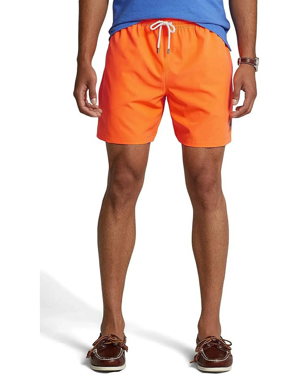 Polo Ralph Lauren Mens 5.75-Inch Traveler Classic Sizewim Trunks Blaze Orange-Sizemall