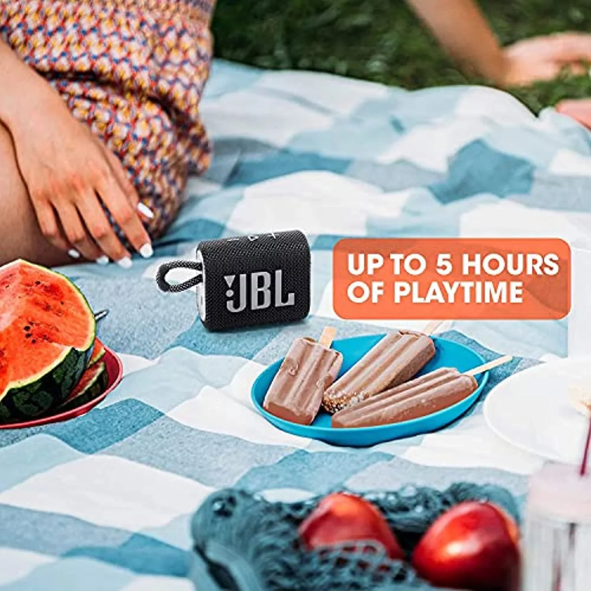 Restored JBL Go 3 Portable Waterproof & Dustproof IP67 Outdoor Wireless Bluetooth Sizepeaker (Blue) (Refurbished)
