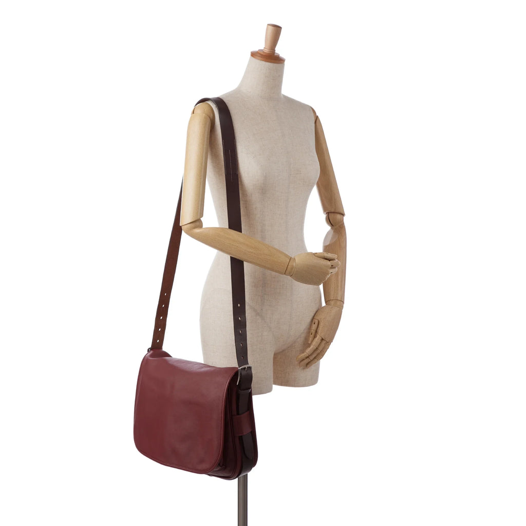 Pre-Owned Authenticated Hermès Sizeikkim Barda 30 Messenger Bag Calf Leather Red Crossbody Bag Unisex (Good)