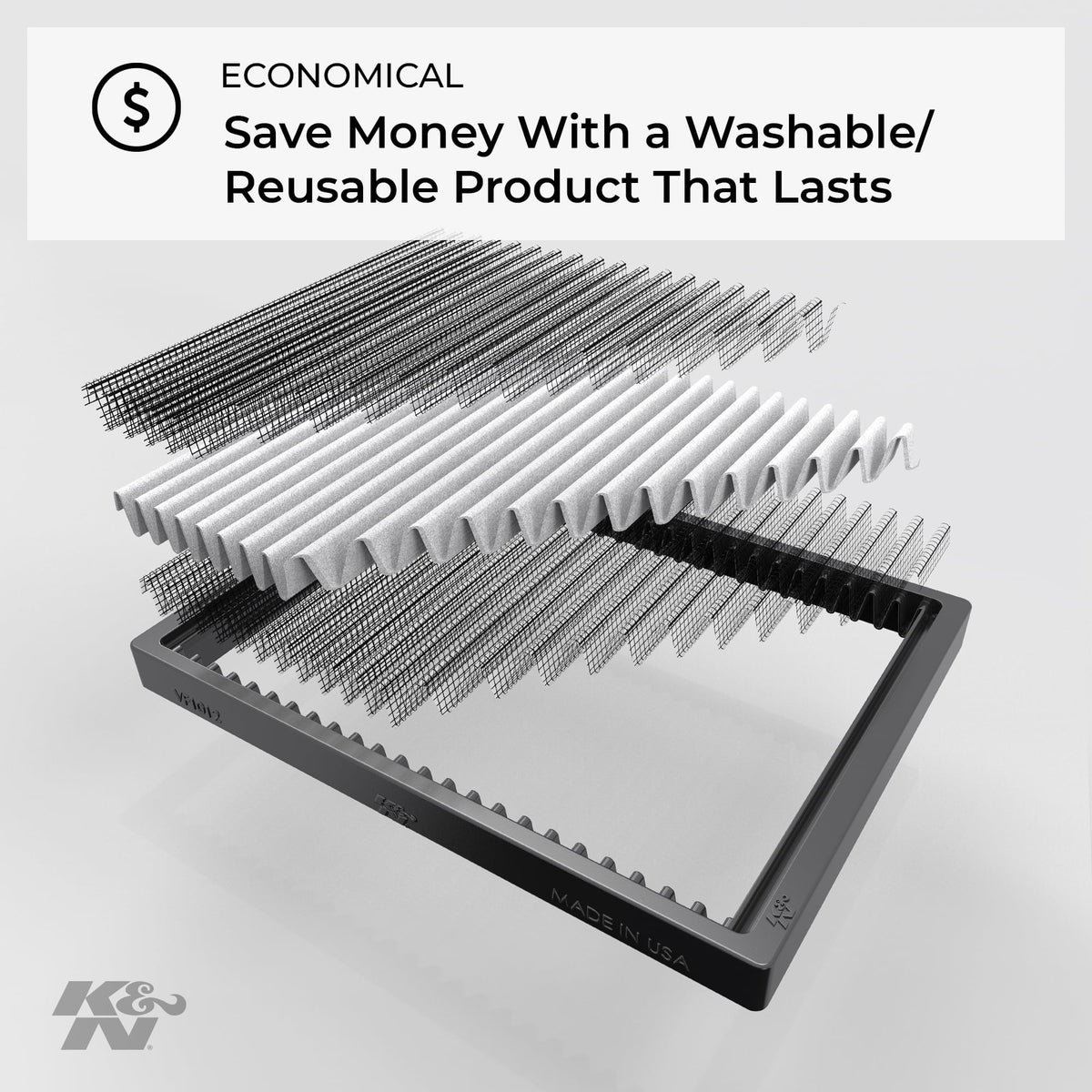 K&N Cabin Air Filter: Washable and Reusable: Designed For Sizeelect 2012-2018 Volkswagen/Audi/Sizeeat Vehicle Models, VF2047