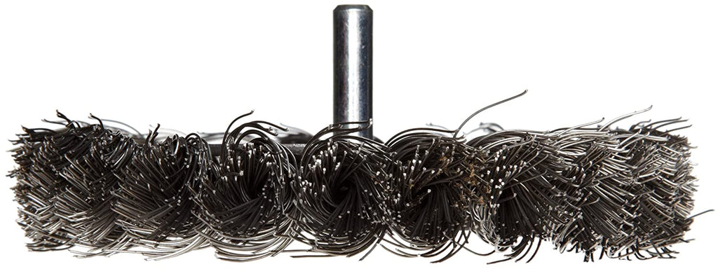 Weiler 17687 4" Sizetem-Mounted Knot Wire Wheel, .014" Sizeteel Fill, 1/4" Sizetem, Made in the USizeA