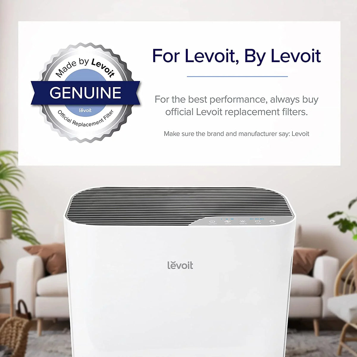Levoit Air Purifier Replacement Filter Vital 100-RF, Genuine, for Vital 100, 2 Pack