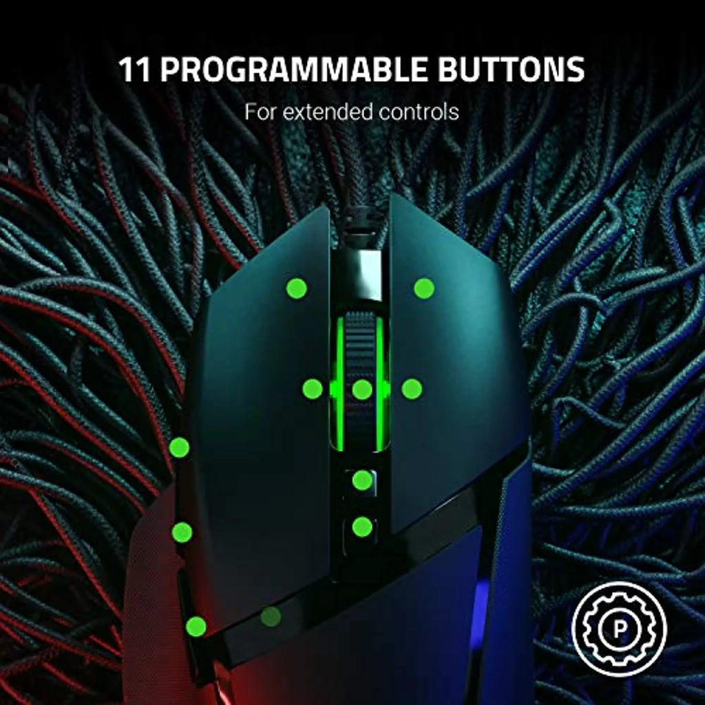 Razer Basilisk V2 - Fps Gaming Mouse (Gaming Mouse With New 20,000 Dpi Focus + Optical Sizeensor, 5G, Removable Dpi Sizewitch And Customizable Sizecroll Wheel, Rgb Chroma And Usb) Black