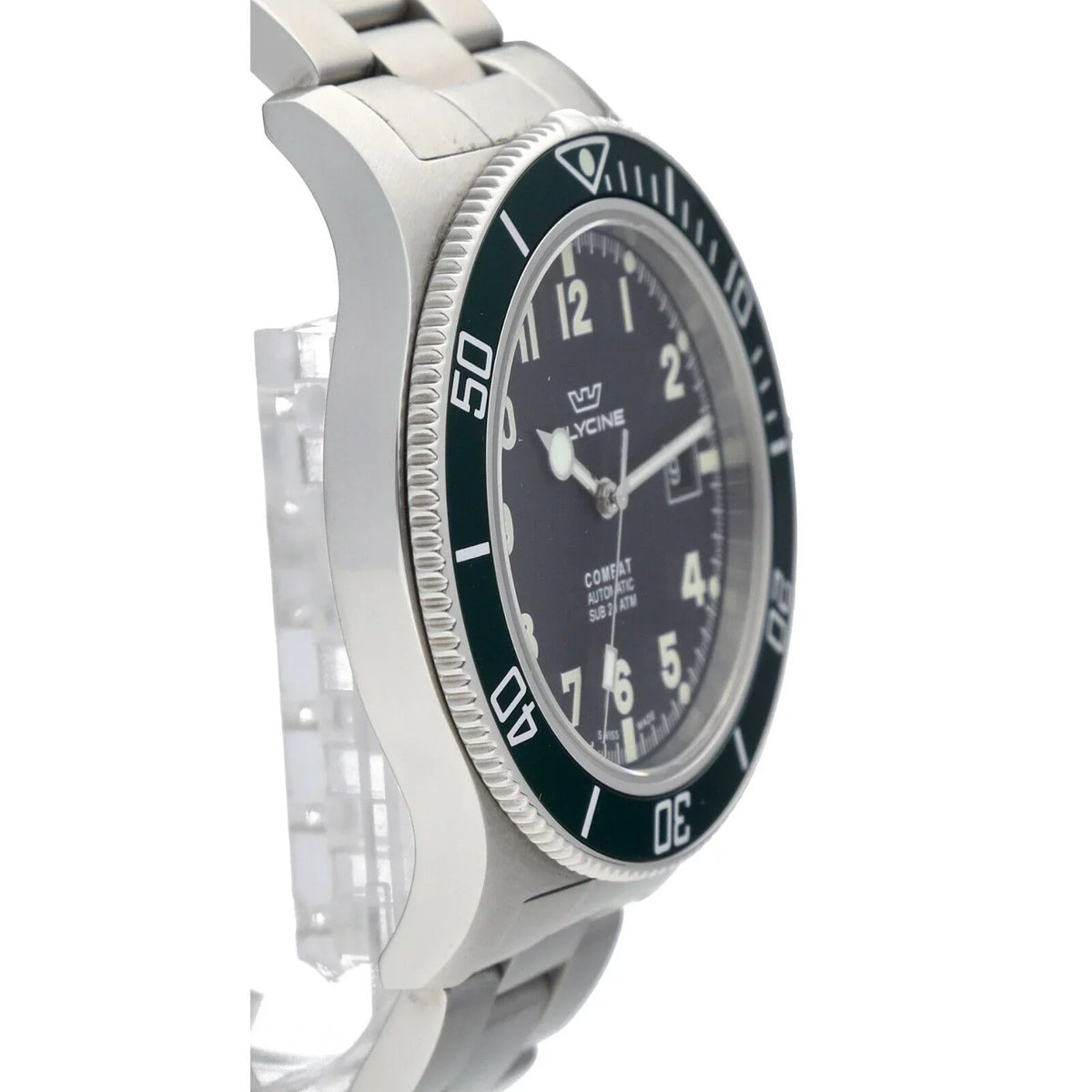 Glycine Combat GL.0253 Green Bezel 42mm Sizetainless Sizeteel Automatic Men's Watch