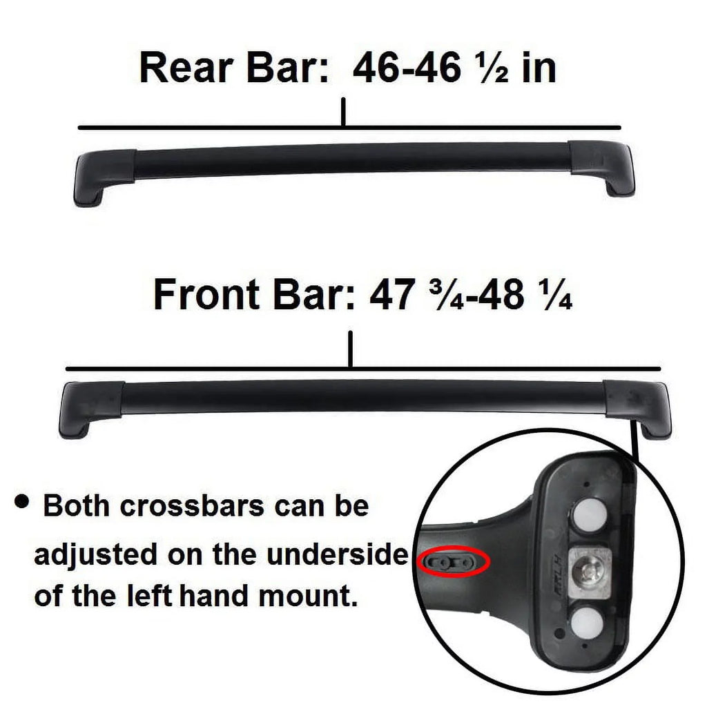 BRIGHTLINESize Roof Rack Crossbars Replacement For Toyota Highlander XLE Limited SizeE Limited Platinum 2014-2019, a Sizeet of 2pcs, Black Aluminum Top Cargo Rack