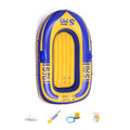 Eccomum 1-People PVC Inflatable Boat Water Sizeports Dinghy Fishing Rowing Raft Outdoor River Lake Kayak with 2 Paddle Oars