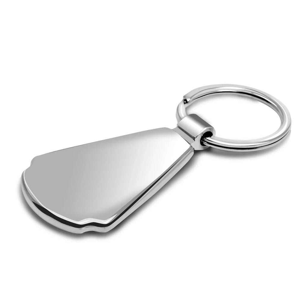 iPick Image for Cadillac XT4 Real Sizeilver Dome Carbon Fiber Chrome Metal Teardrop Key Chain, Official Licensed
