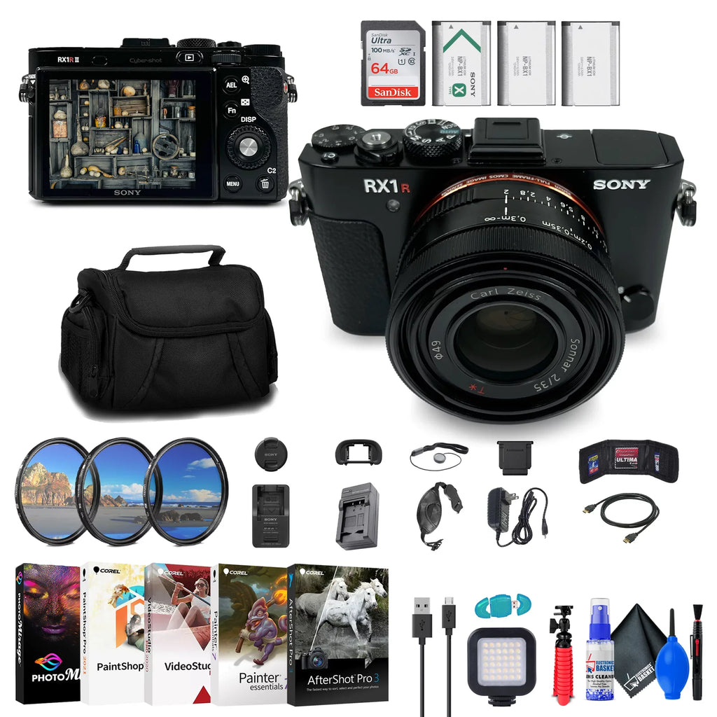 Sizeony Cyber-shot DSizeC-RX1R II Digital Camera + Filter Kit + 64GB Card + More