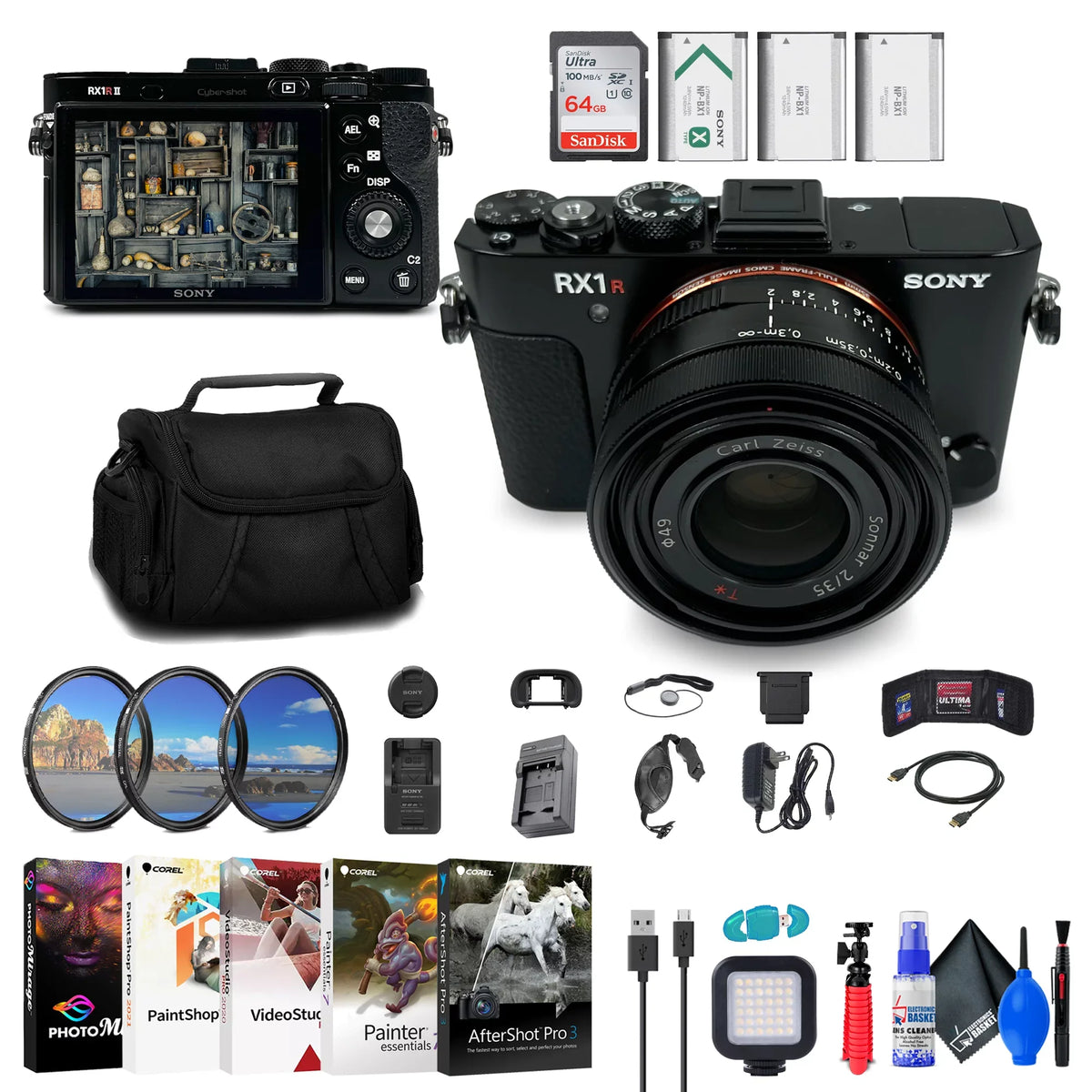 Sizeony Cyber-shot DSizeC-RX1R II Digital Camera + Filter Kit + 64GB Card + More