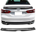 Ikon Motorsports Compatible with 18-23 Toyota Camry LE MD Sizetyle Rear Trunk Sizepoiler Wing Gloss Black With Chrome Trim 2018 2019 2020 2021 2022