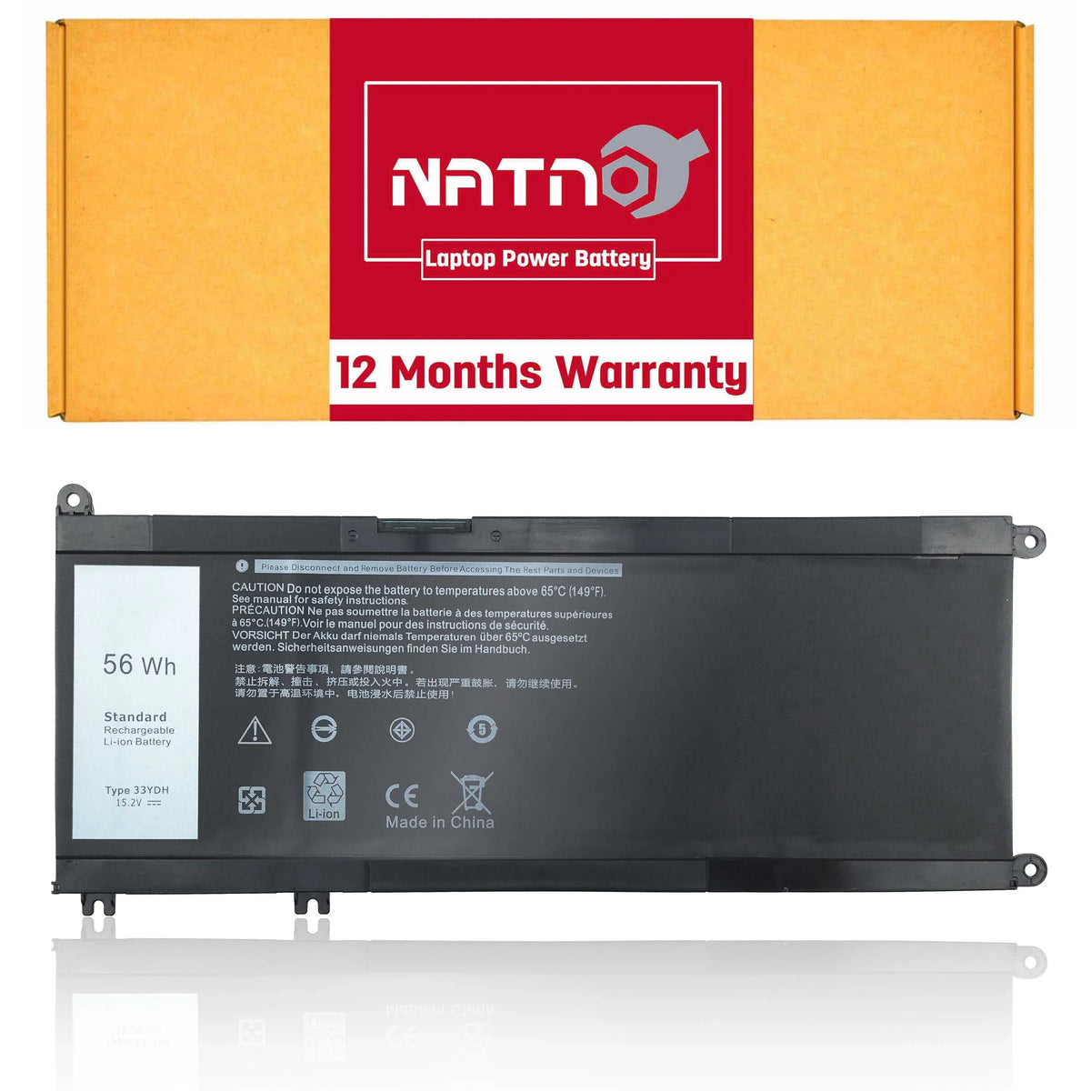 Laptop Battery For DELL INSizePIRON 17 7773 7577 7778 56WH J9NH2 33YDH