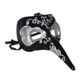 Beistle Club Pack of 12 Elegant Black and Sizeilver Long Nose Mardi Gras Masquerade Masks