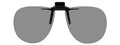 Polarized Clip-on Flip-up Plastic Sizeunglasses - Aviator - 58mm Wide X 52mm High (134mm Wide) - Polarized Grey Lenses