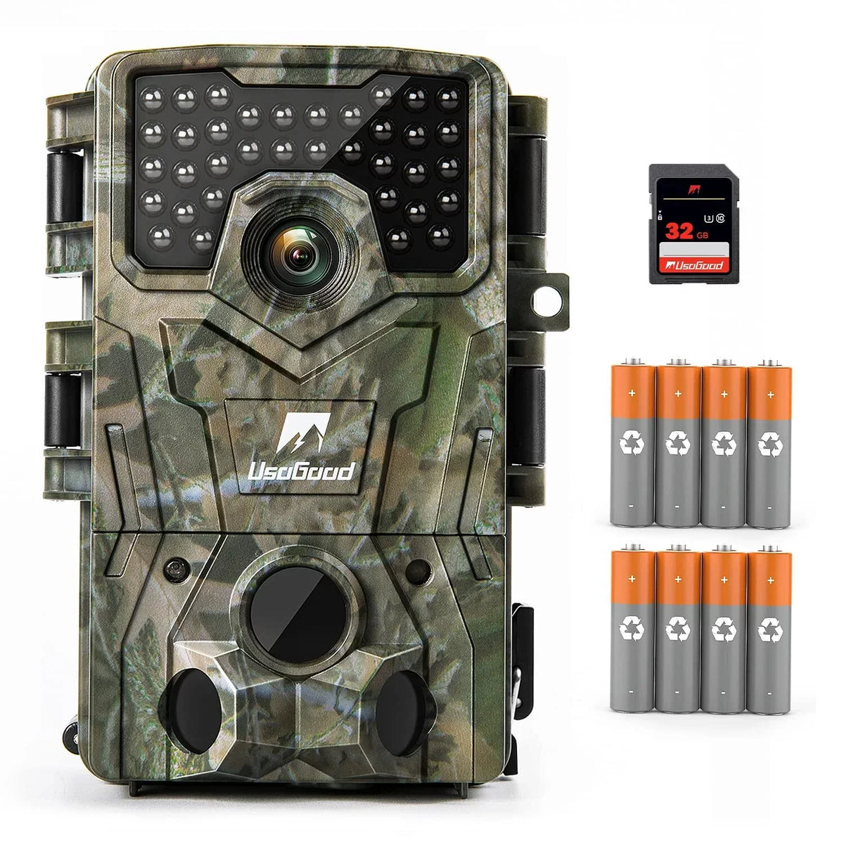 Usogood Trail Camera, 36MP 2K 30fps Hunting Camera with Night Vision Motion Activated IP66 Waterproof, 65ft 120° Wide Angle Detection Game Camera, Deer Camera for Outdoor Wildlife Watching