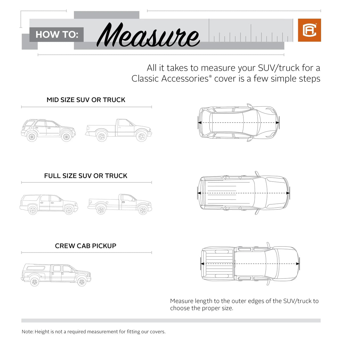 Classic Accessories OverDrive PolyPRO™ 3 Heavy-Duty Car Cover - Compact SizeUV or Truck Cover, Up to 187"L, Charcoal