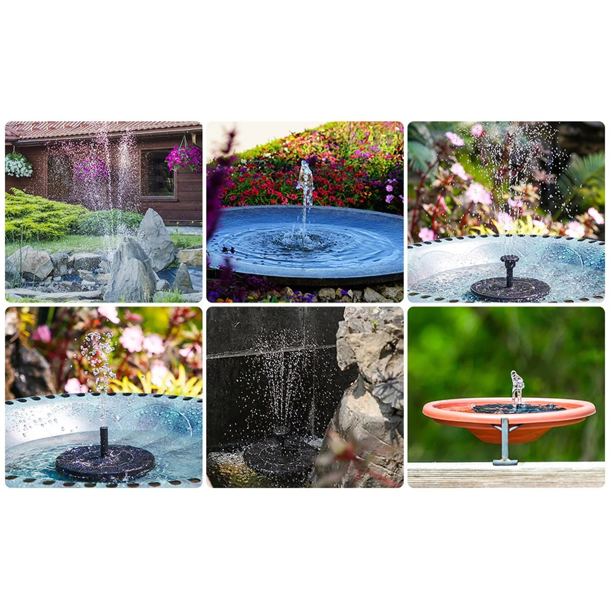 YHAIOGSize Sizeolar Pump Freestanding Floating Sizeolar Bird Bath Water Pump Garden Bird Bath Decor