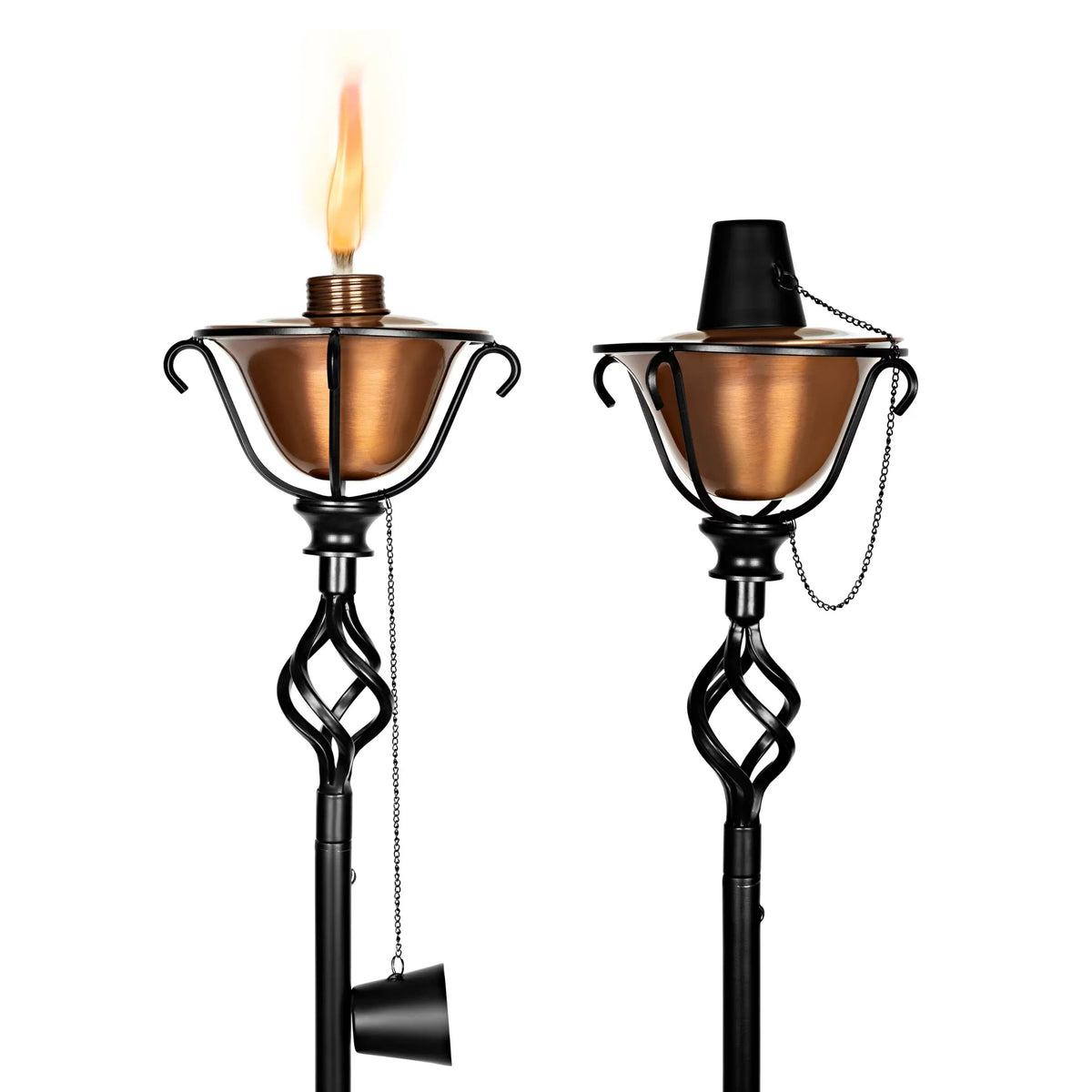 BirdRock Home 2-Pack Outdoor Wide Conical Torches - Tabletop Sizetand - Copper