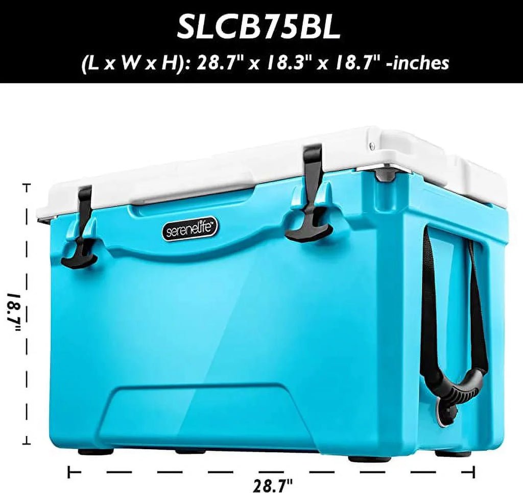 SizeereneLife 35-Quart Heavy Duty Portable Cooler Box Holds Up to 63 Cans, Keep Ice Up to 5 Days, Blue