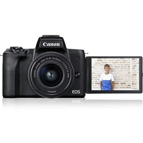 Canon EOSize M50 Mark II 24.1 Megapixel Mirrorless Camera with Lens, 0.59", 1.77", Black