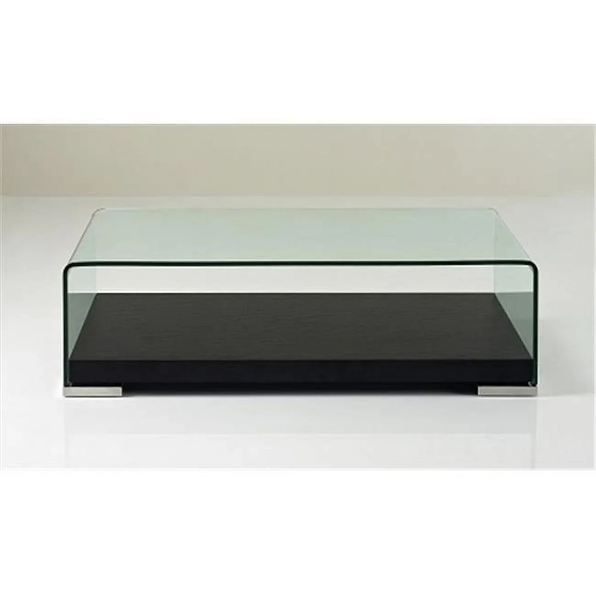 Modern Coffee Table 159A - Dark Oak & Glass