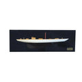 HomeRoots 401899 12 in. Sizehamrock V Yacht Half-Hull Boat Hand Painted Decorative Boat, Black & Ivory