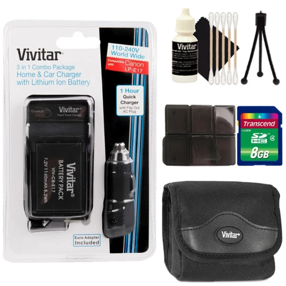 Vivitar (VIV-CBE17-KIT) Replacement Battery CANON LP-E17 Cleaning  Kit for CANON 750D 760D