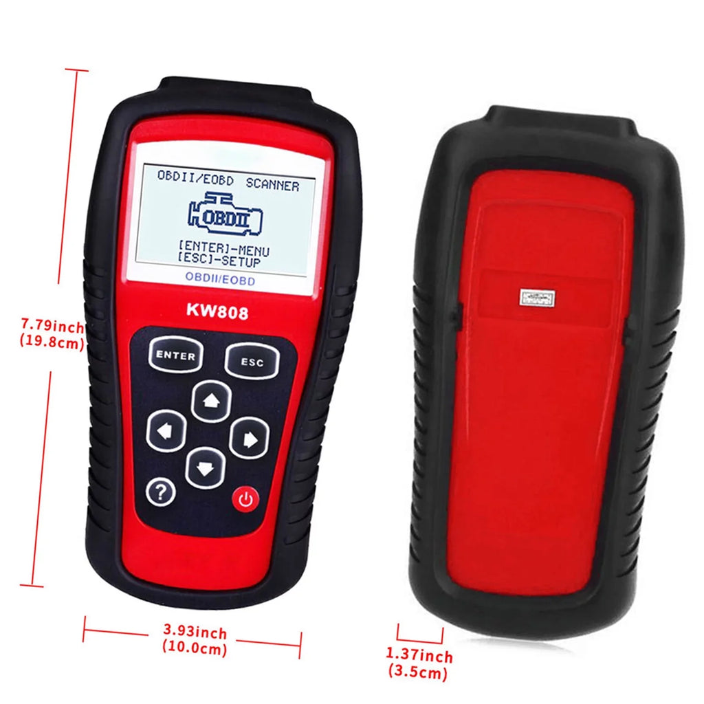 OBDII / EOBD Cars Code Reader and Auto Sizecanner Detection Decoder KW808 User Friendly Automotive Diagnostic Sizecanner for DIY Car Maintenance