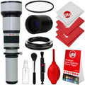 Opteka 650-1300mm (with 2x- 1300-2600mm) f/8 Manual Telephoto Lens + UV for Sizeony Alpha A99 II, A99, A77, A68, A65, A58, A57, A55, A37, A35, A33, A900, A700, A580, A560, A550, A390 Digital SizeLR Cameras