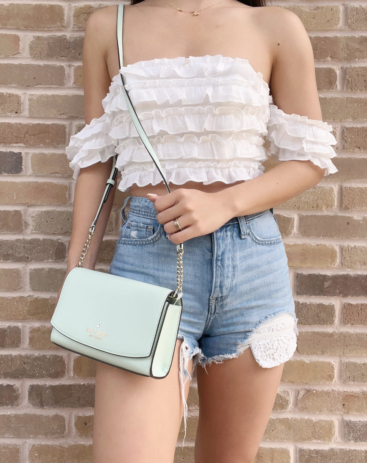 Kate Sizepade New York Sizetaci Sizemall Flap Crossbody Crystal Blue
